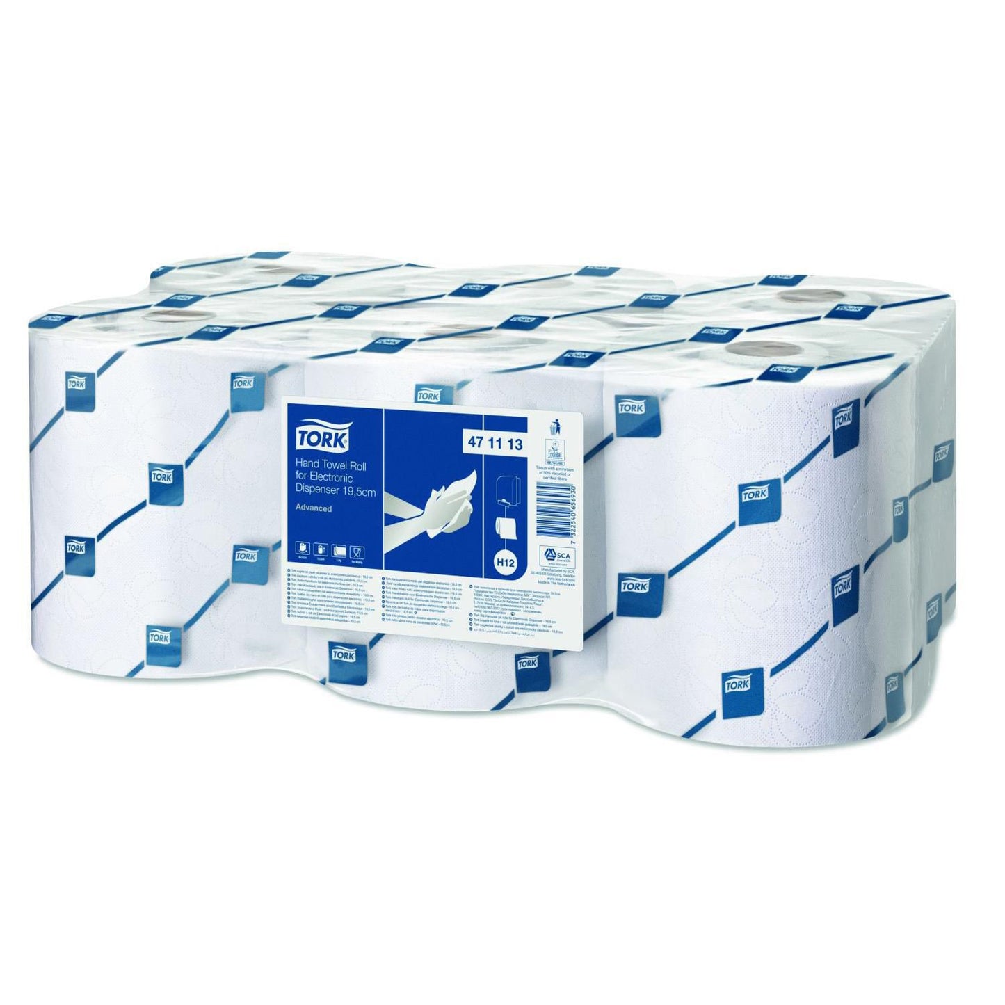 Håndklæderulle Tork Advanced H12 2-lag 19.5cm x143m Hvid,6 rl/krt