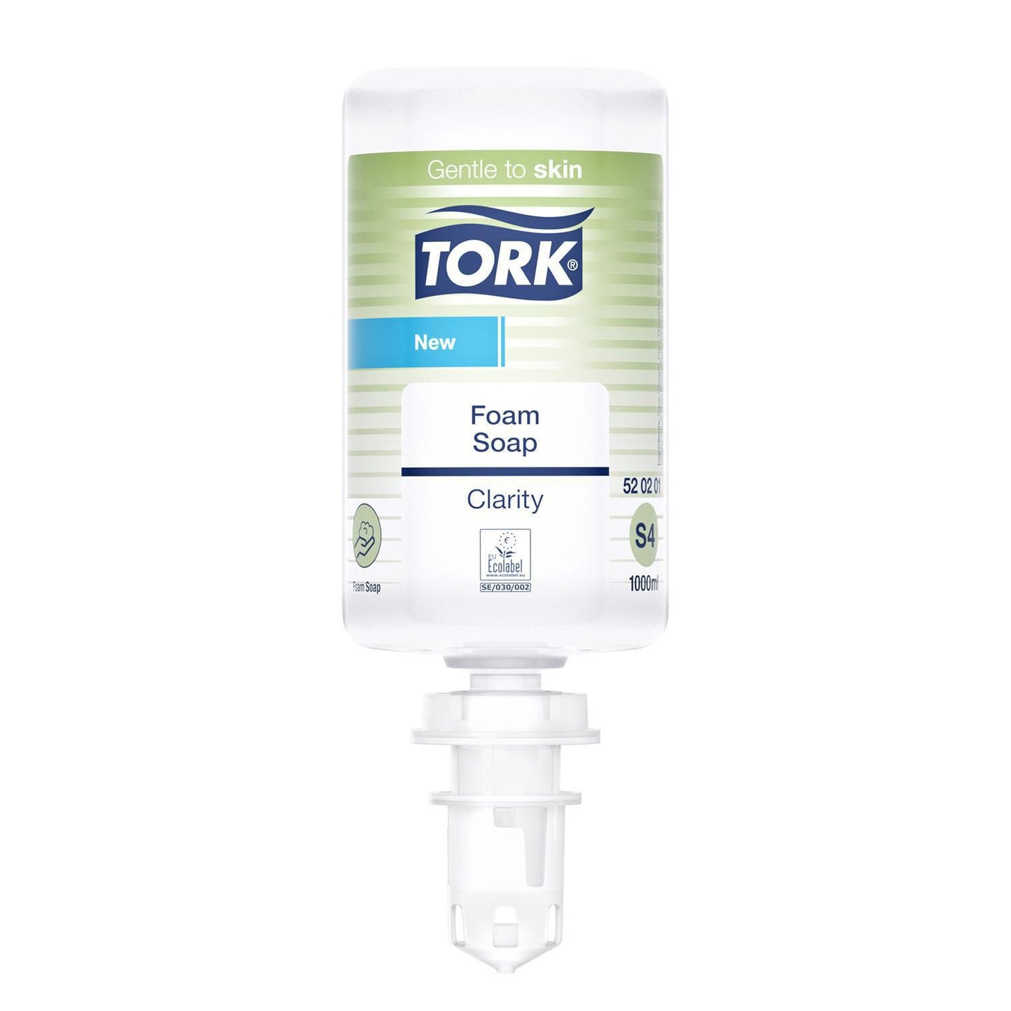 Skumsæbe Tork Clarity 1000ml Ecolabel uden Parfume Klar til S4 dispenser,6 fl x 1 ltr/krt