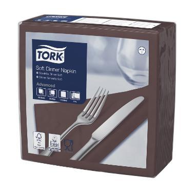 Middagsserviet, 1/4 Fold, 3-lags, 39x39, Brun, Tork, ( 100 stk )
