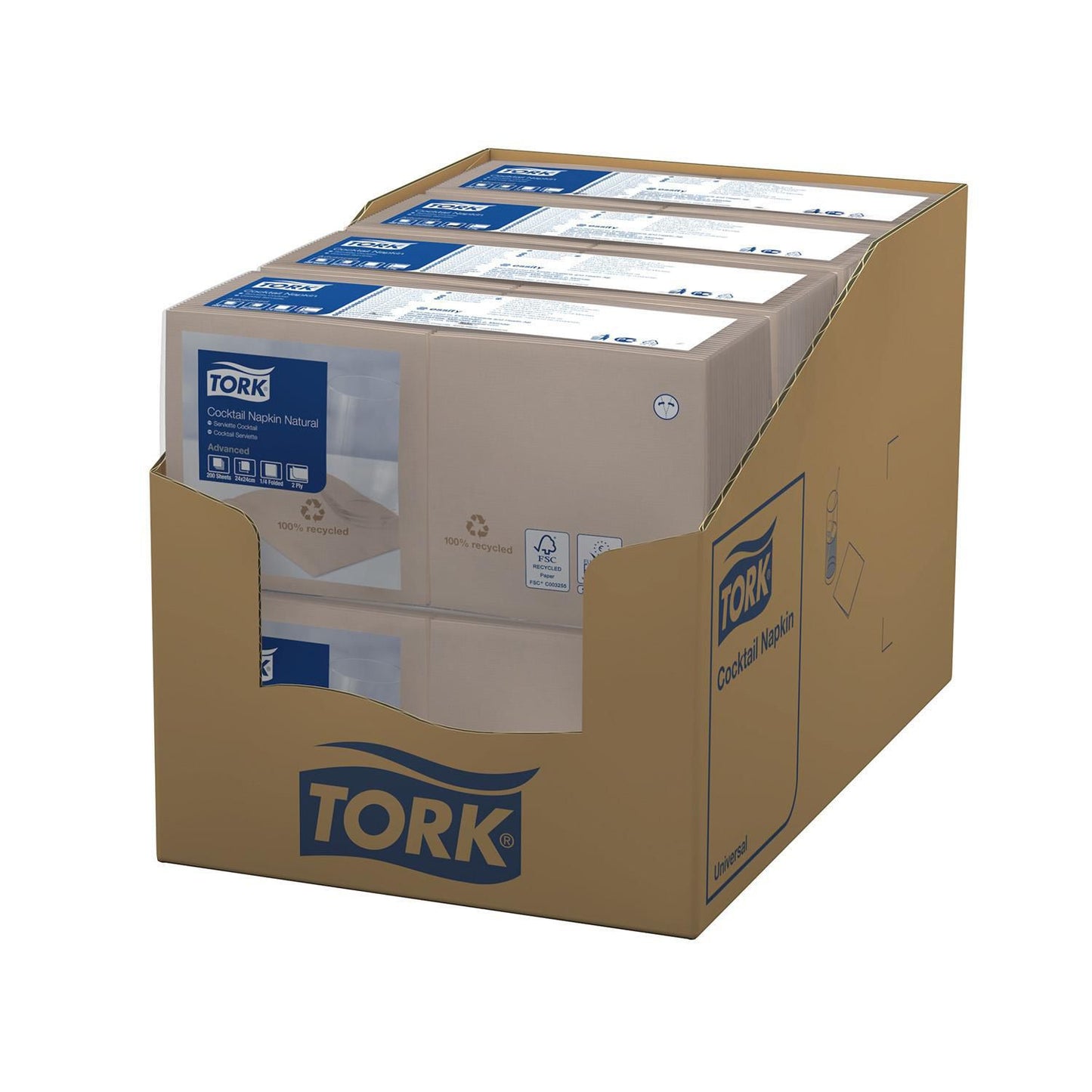 Serviet Tork 24x24cm 2-lag Natur med Miljøprint,200 stk/pk