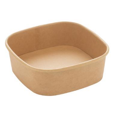 Bowle firkantet 130x130x43 mm 400 ml Kraft med PE Brun,6 pk x 50 stk/krt