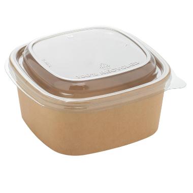 Låg til firkantet bowle 124683 og 124684 RPET Klar,6 pk x 50 stk/krt