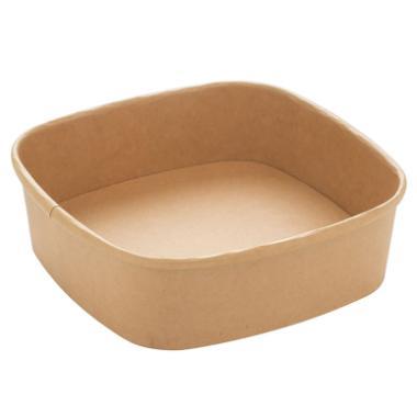 Bowle firkantet 170x170x50 mm 900 ml Kraft med PE Brun,6 pk x 50 stk/krt