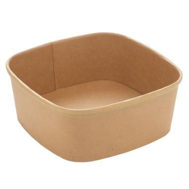Bowle firkantet 170x170x65 mm 1200 ml Kraft med PE Brun,6 pk x 50 stk/krt