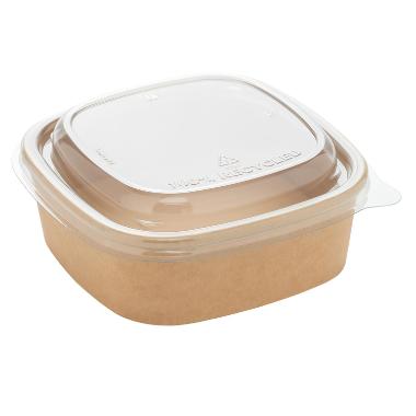 Låg til firkantet skål bowle 124686 og 124687 RPET,6 pk x 50 stk/krt