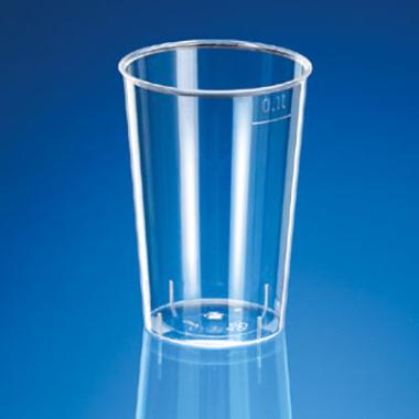 Plastglas 10 cl 75 mm Ø55 mm PS Klar,40 stk/ps