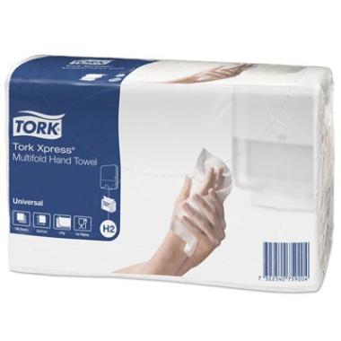 Håndklædeark Tork Universal H2 Z-Fold 2-lag L23.4xB21.3xD7.8cm Mix Hvid,20 pk x 190 stk/krt