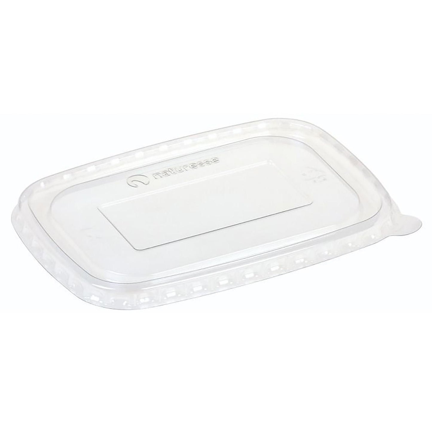 Plastlåg 173x120x10 mm rektangulær bionedbrydelig PLA Klar til kraft/PLA bægre,6 pk x 50 stk/krt