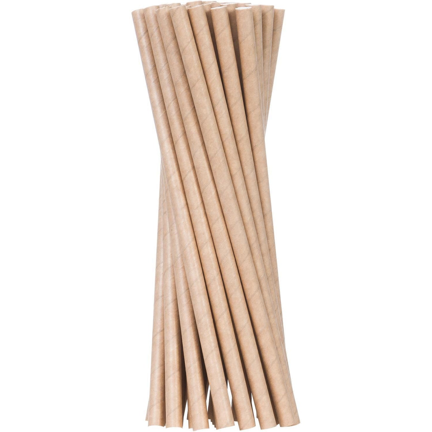 Sugerør Ø6x200 mm uden knæk Bionedbrydelig Papir Brun,500 stk/ps