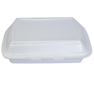 Termobakke 3-rum 247x198x75 mm Hængslet låg XPS Hvid HP 4/3 TT,2 pk x 125 stk/krt