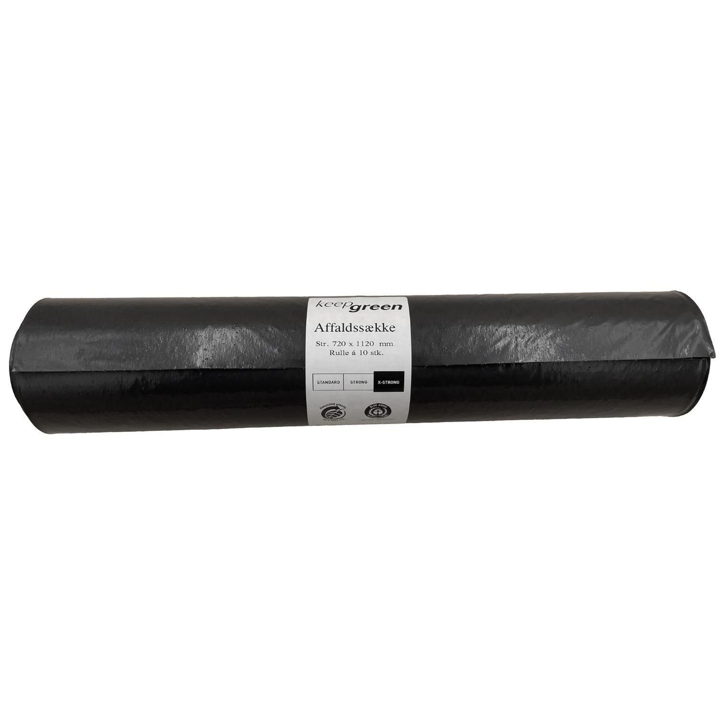 Sæk KeepGreen 100ltr B720xL1120mm 100my Ekstra Strong Sort,12 rl x 10 stk/krt