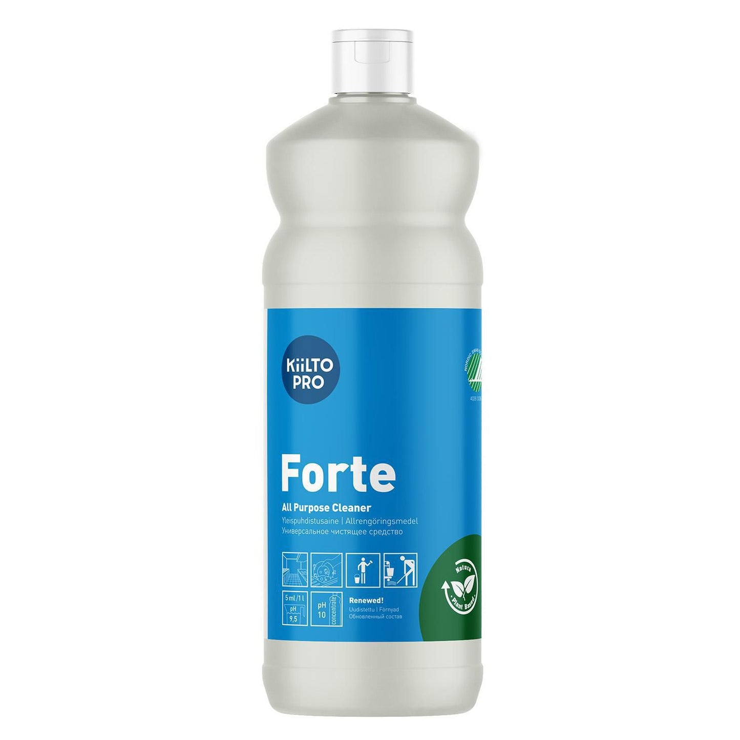 Universalrengøring Kiilto Natura Forte til køkken Svane uden farve/parfume 1 ltr,1 ltr/fl