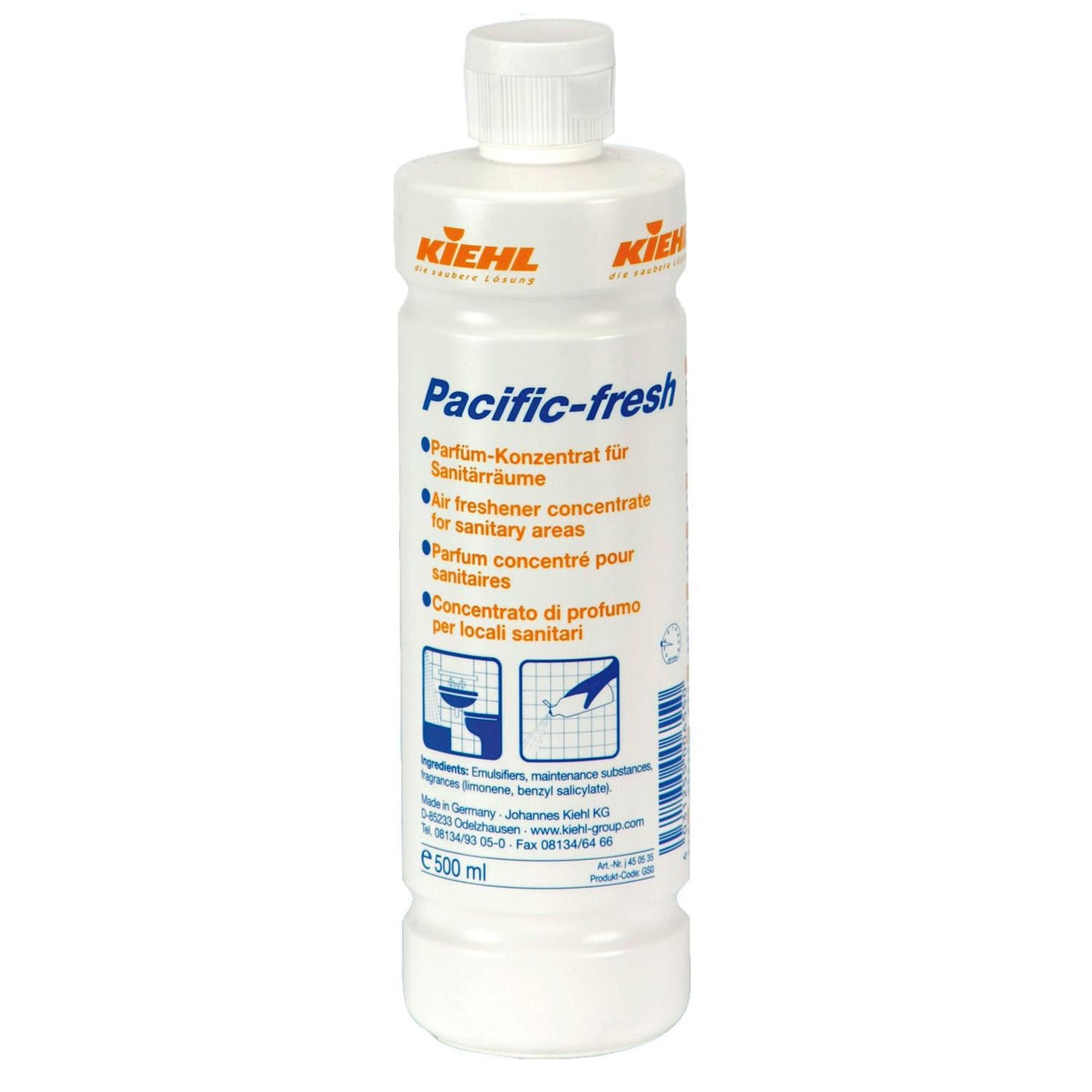 Luftfrisker Flydende Pacific-fresh 500ml med Parfume til sanitære områder,12 fl x 500 ml/krt