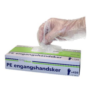 Handske engangs Str M HDPE,450 stk/pk
