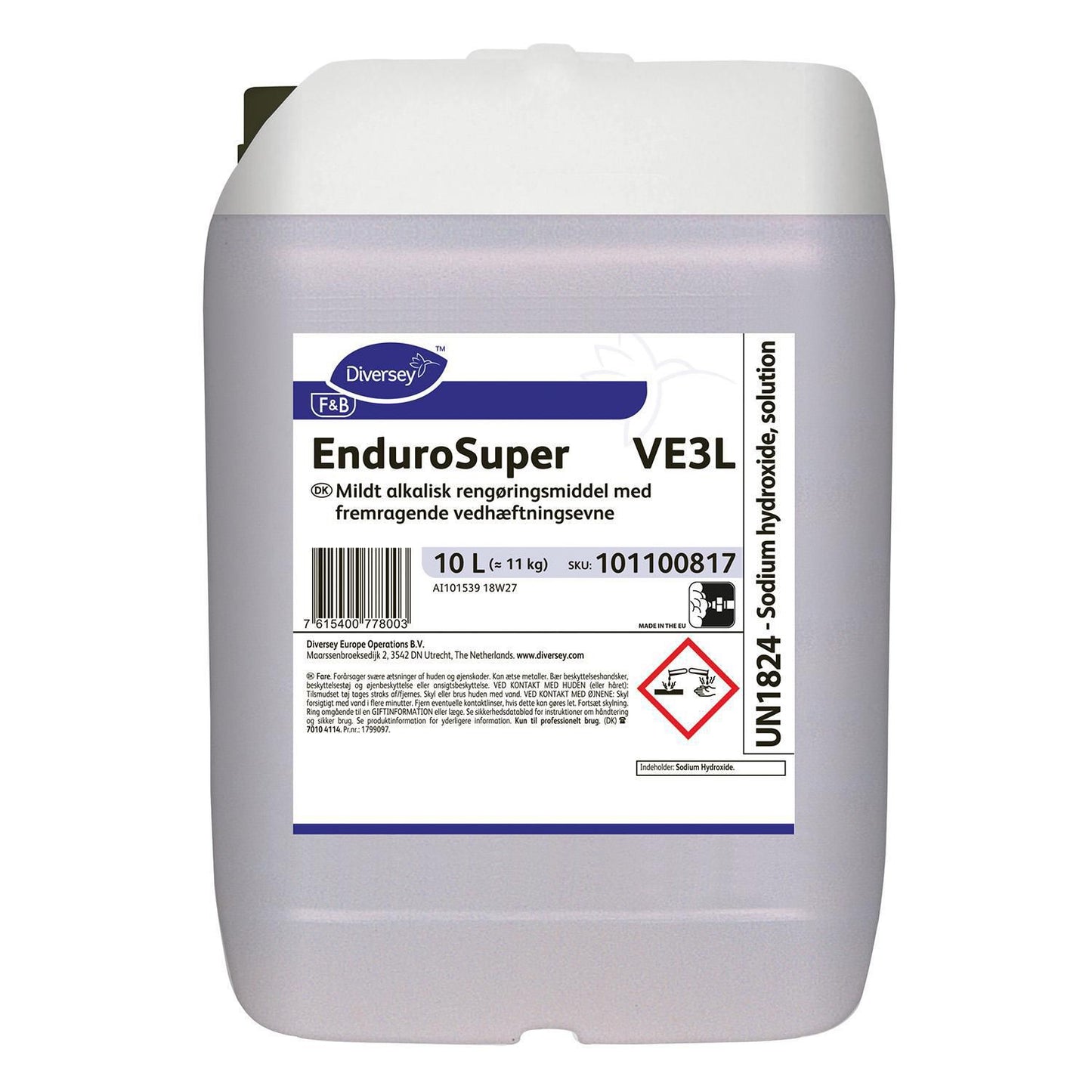 Skumrengøring Alkalisk EnduroSuper VE3L 10ltr med Høj vedhæftningsevne til fedt,10 ltr/dnk