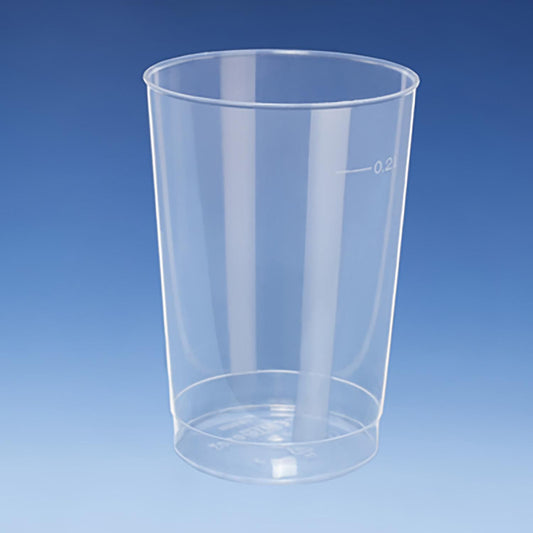 Plastbæger 20 cl Ø67 mm H98 mm flergangs PP semi transparent,20 ps x 40 stk/krt