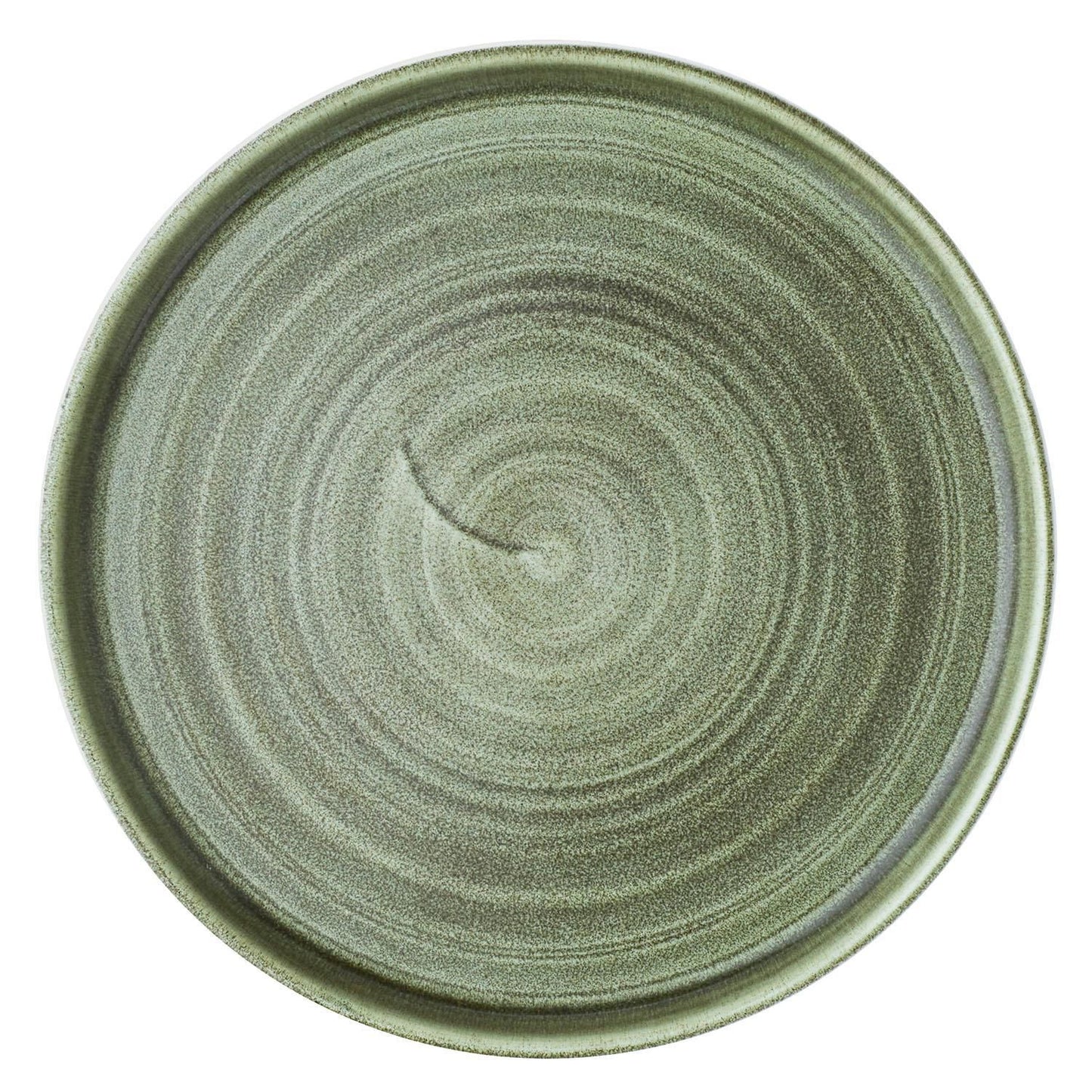 Tallerken Stonecast Patina Ø21 cm Flad med kant Porcelæn Grøn,6 stk/krt