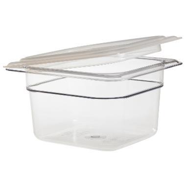 Låg til Kantine med pakning 1/6GN Polypropylen Klar,6 stk/krt