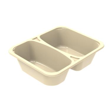 Bakke 2-rum 2227-2I 227x178x60 mm 850/640 ml CPET Creme,300 stk/krt