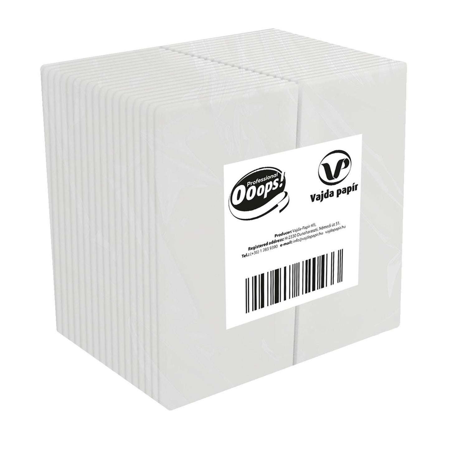 Serviet Ooops! 32x32 cm 1-lag 1/8-fold Topfoldet Hvid,22 pk x 100 stk/krt