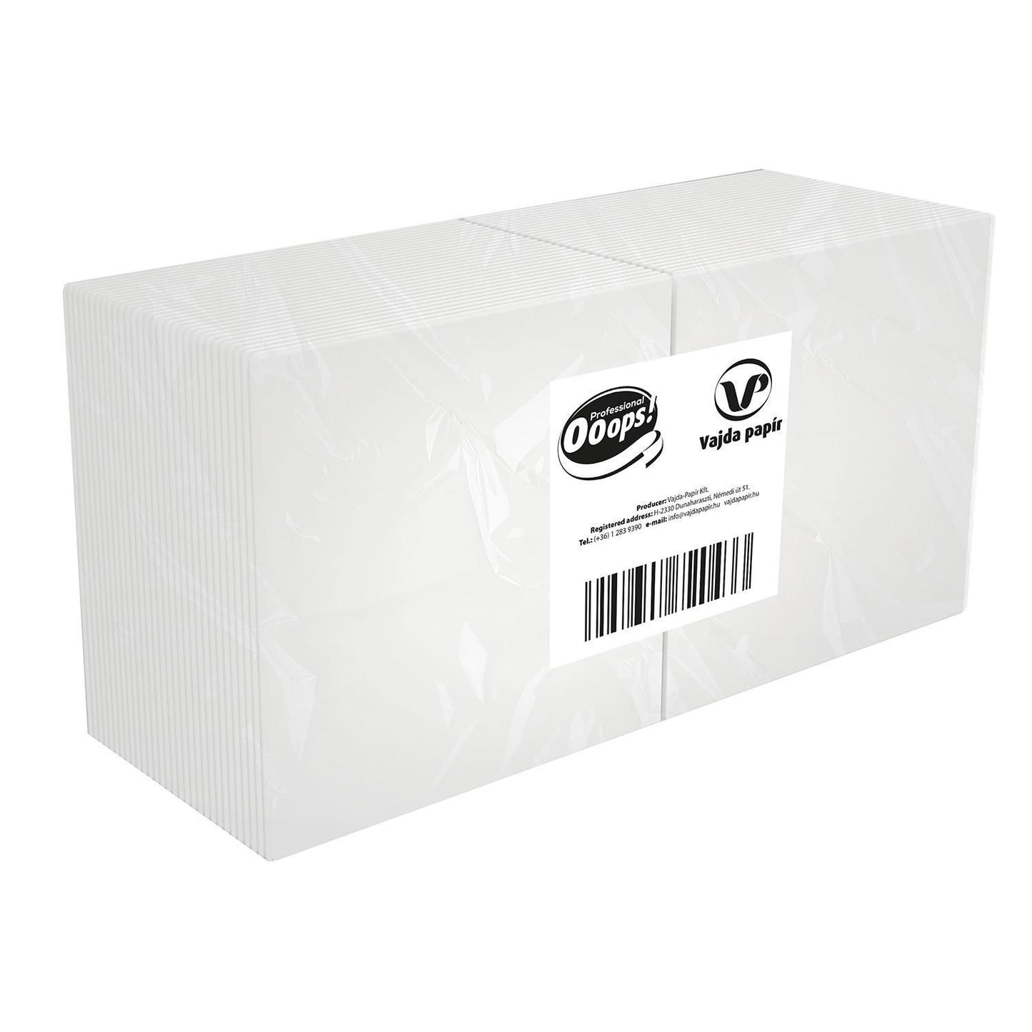 Serviet Ooops! 24x24 cm 1-lag Hvid,9 pk x 500 stk/krt