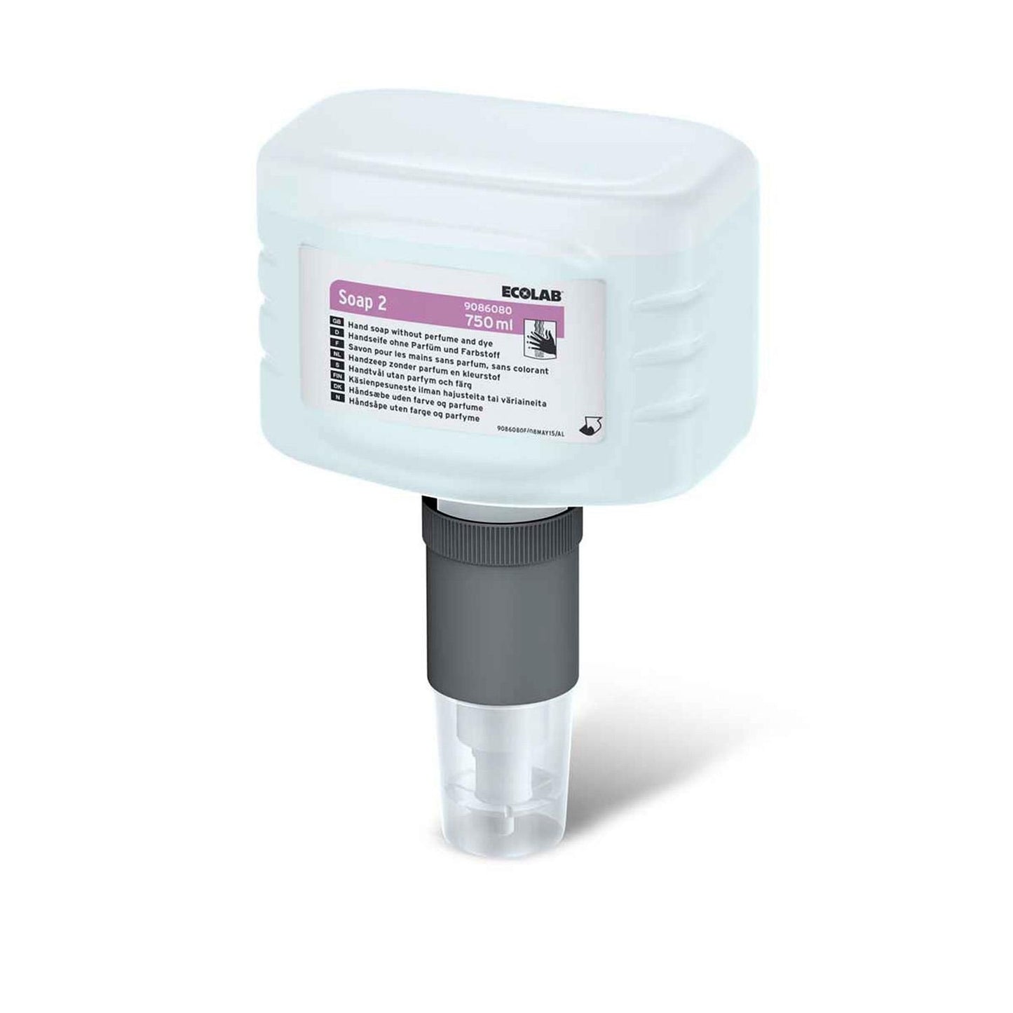 Håndsæbe Ecolab flydende u/farve og parfume 6 x 750 ml,6 fl x 750 ml/krt