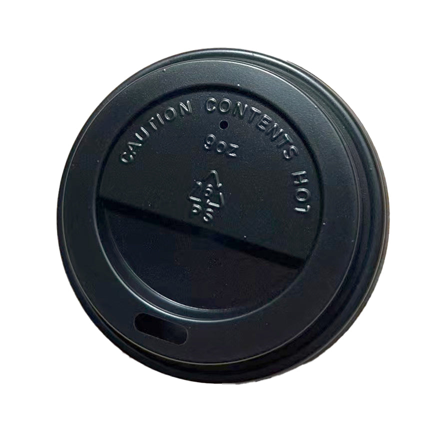 Drikkelåg Plast Ø78xH15mm Til Kaffebæger Cortado Sort,100 stk/ps