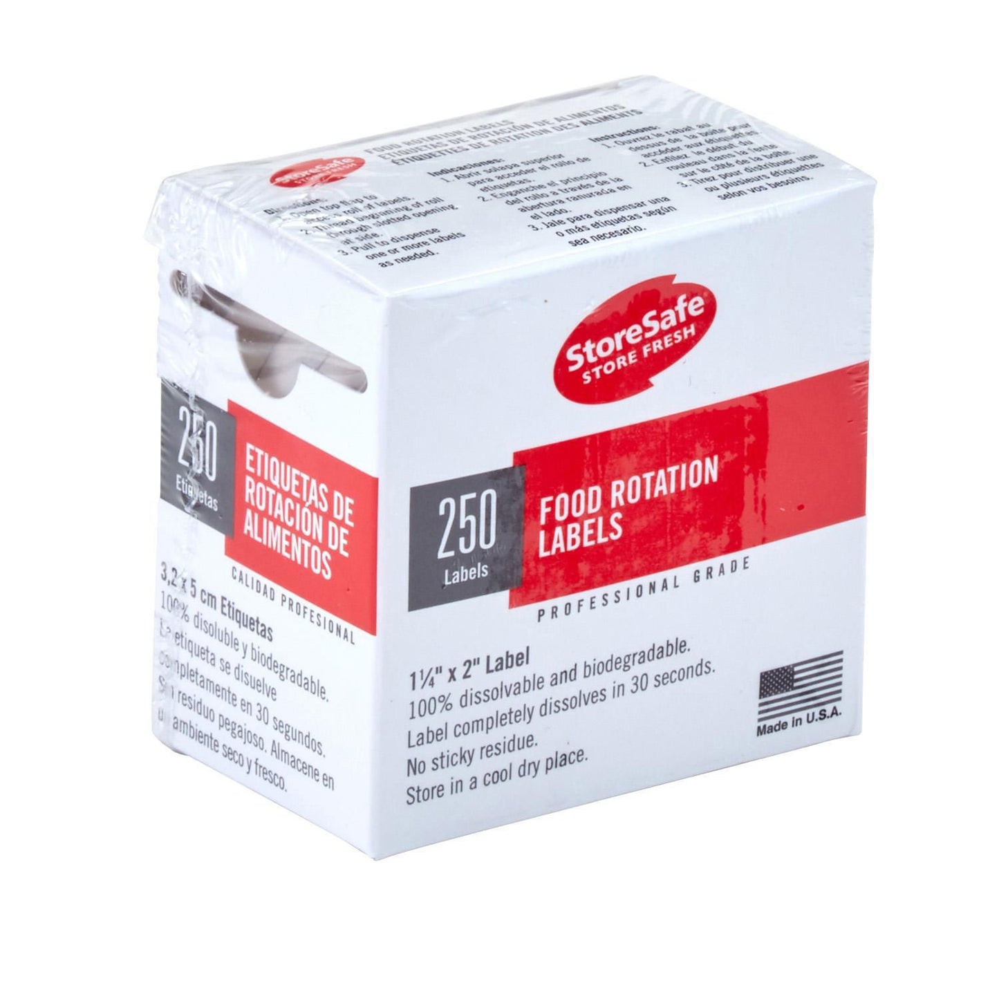 Etiket Cambro 30x50mm 250stk. pr. rl. Vandopløselig til Sporbarhed,1 rl