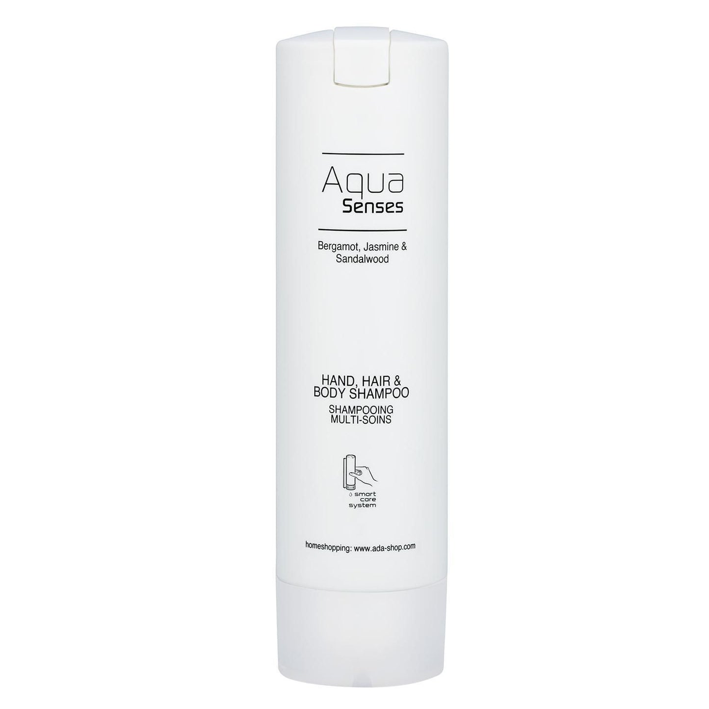 Shampoo Aqua Senses Hand Hair & Body Shampoo 300ml med parfume Smart care tryk,30 stk/krt