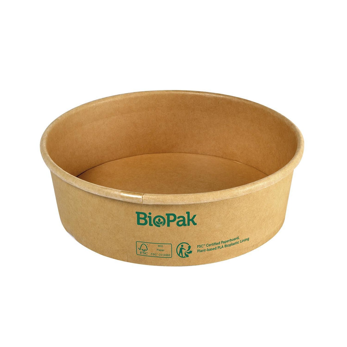 Salatskål rund 500ml Ronda Ø150x45mm brun pap,5 pk x 50 stk/krt