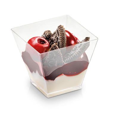 Dessertbæger 60ml 50x50x45mm konisk KOVA klar PLA,6 pk x 50 stk/krt