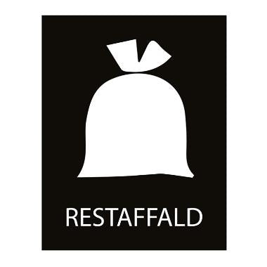 Piktogram restaffald L120xB82mm hvidt uden baggrund,stk