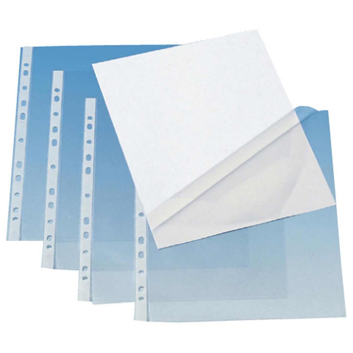 Plastlomme Q-connect klar åben top/side 0,08mm præget A4 PP,100 stk/pk
