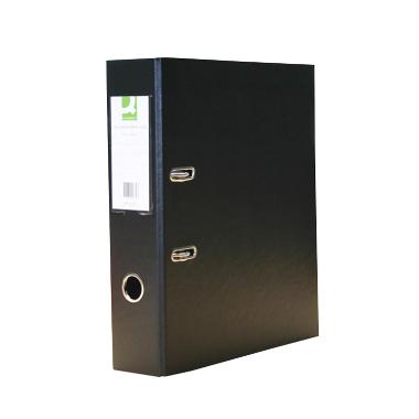 Brevordner Q-Connect sort uden skinne A4 B75 mm,stk