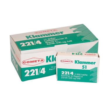 Hæfteklammer Rapid 2000 stk 221/4 til 127192,2000 stk/pk