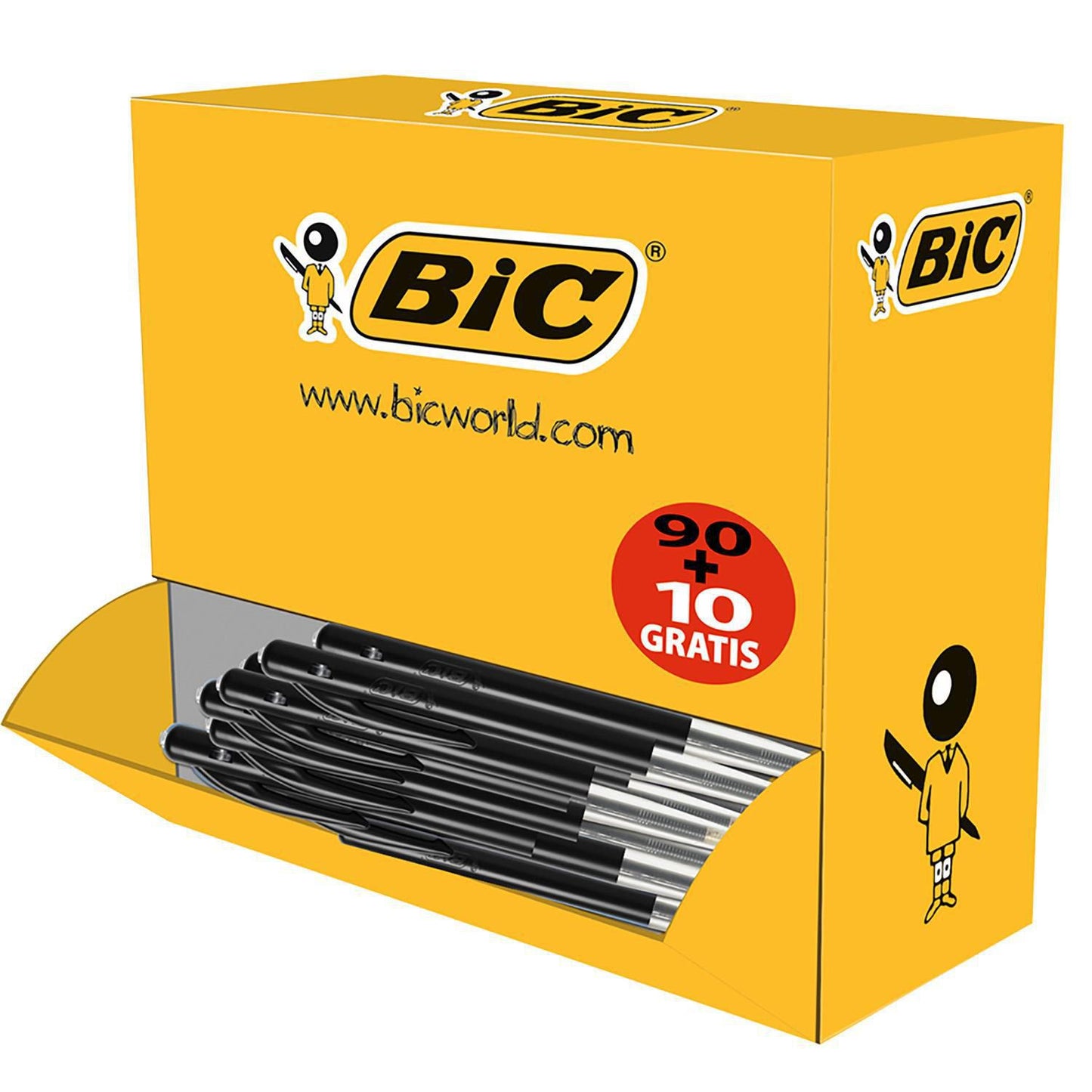 Kuglepen BIC Click M10 sort,100 stk/pk