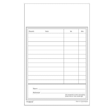 Kasseblok 100 ark hvid perforeret papir L178xB100xH8mm,25 stk/pk