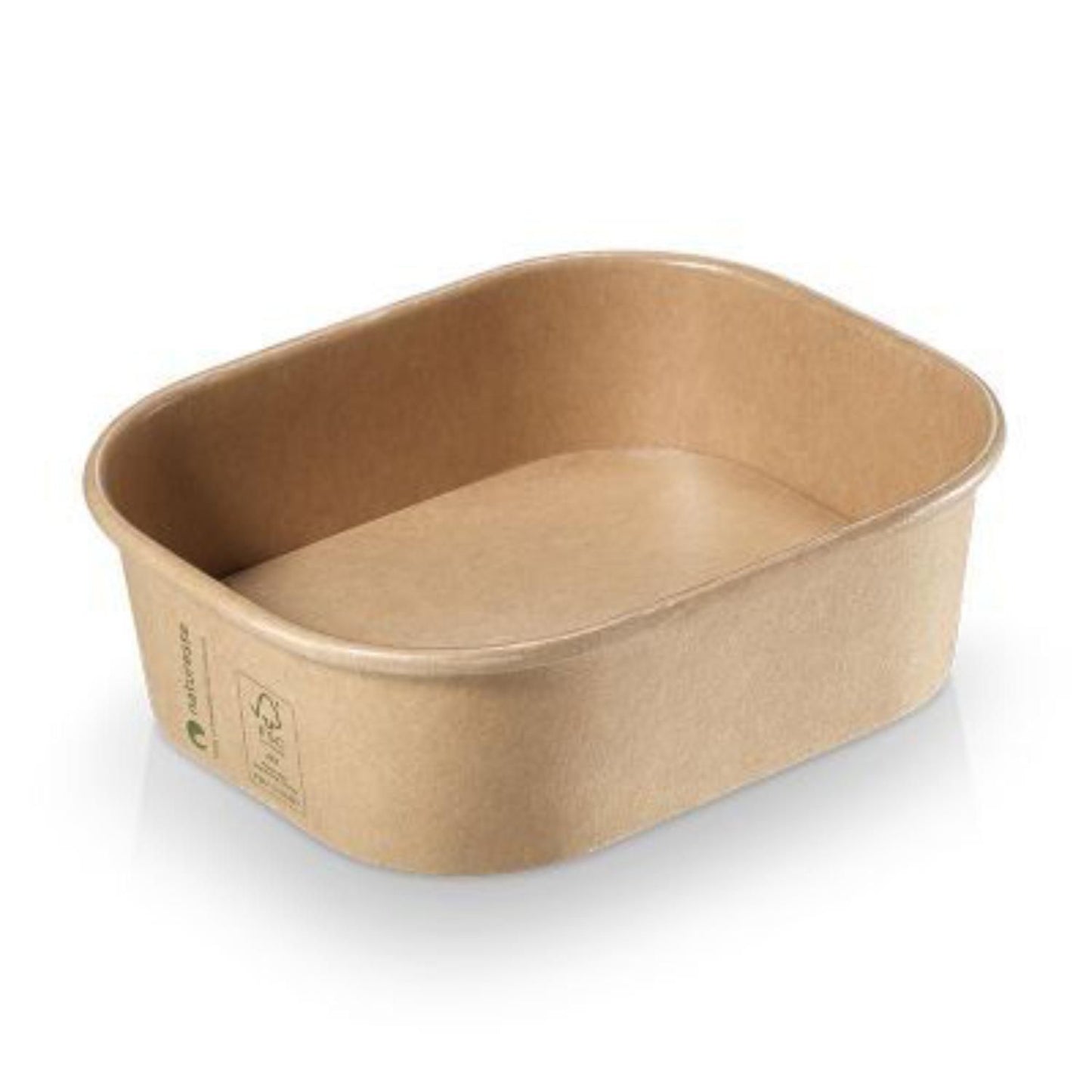 Bæger rektangulær 250ml L125xB105xH40mm Kraft/PLA bionedbrydelig brun,10 pk x 50 stk/krt