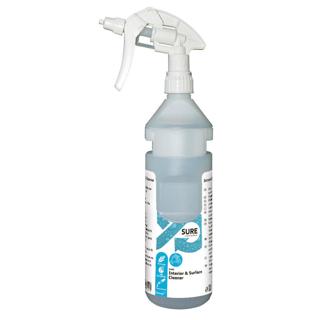 Flaske Tom Skum 750ml med Hoved/Label Grå/Hvid t SURE Interior & Surface Cleaner,1 fl