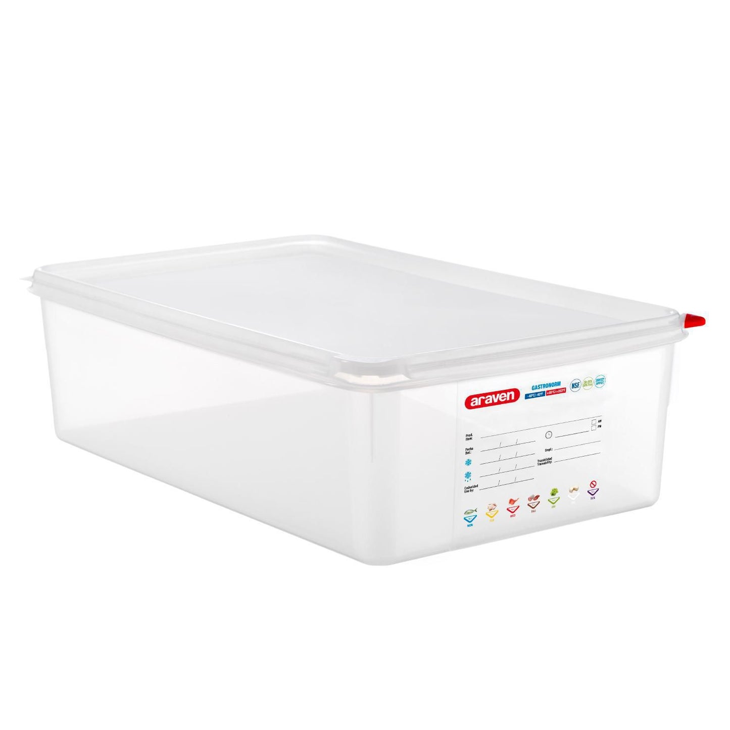 Beholder Araven lufttæt L53xB32.5xH15cm 1/1GN 20.5ltr polypropylen låg klar,stk