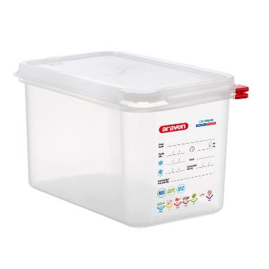 Beholder Araven lufttæt L26.5xB16.2xH15cm 1/4GN 4.3ltr polypropylen låg klar,stk