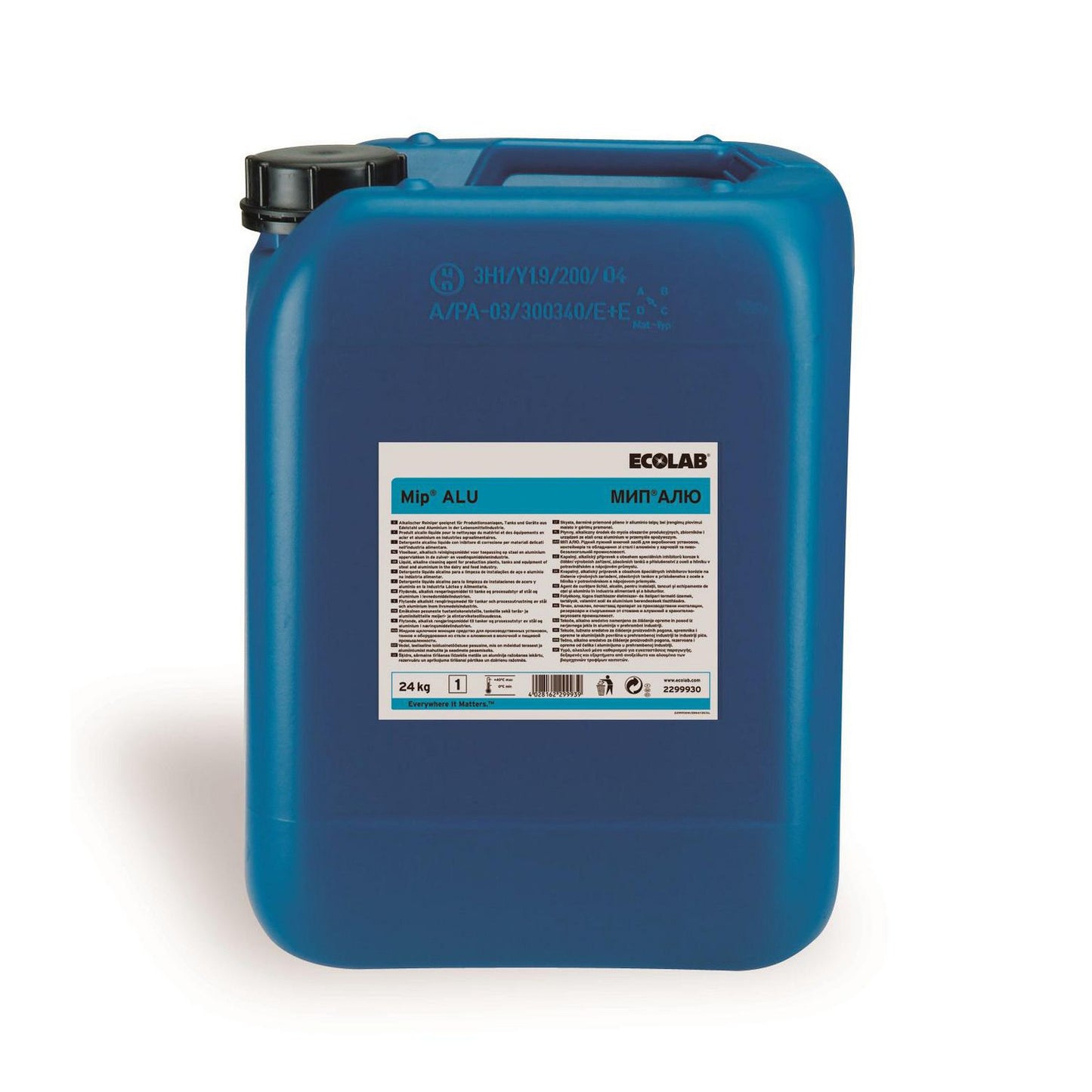 Rengøring Ecolab Flydende P3-MIP Alu 24kg Højalkalisk CIP til fødevareindustrien,24 kg/dnk