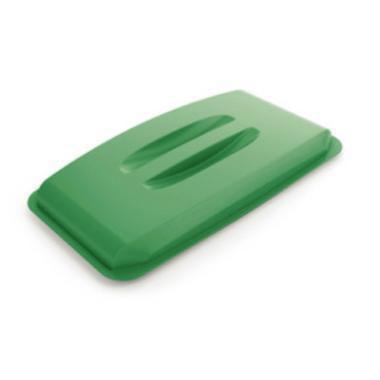 Låg til 60L beholder L50xB27xH57.5cm. Plast Grøn,stk