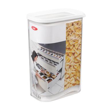 Opbevaringsboks Mepal Modula. 2 liter 15x9x22cm. Klar/hvid San Plast,stk