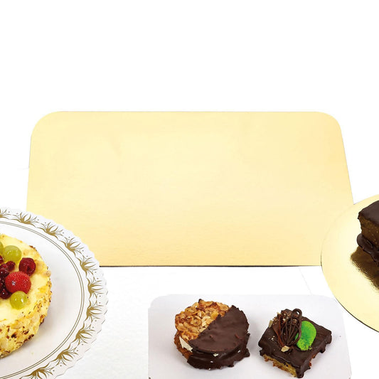 Laksepap L560xB195mm guld/sølv med runde hjørner,100 stk/krt