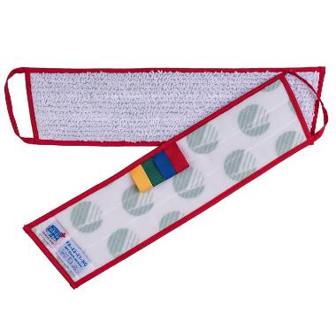 Moppe Velcro Mikro Vision Health Care Mop 40cm Microfiber Svanemærket Hvid Våd,5 stk/pk