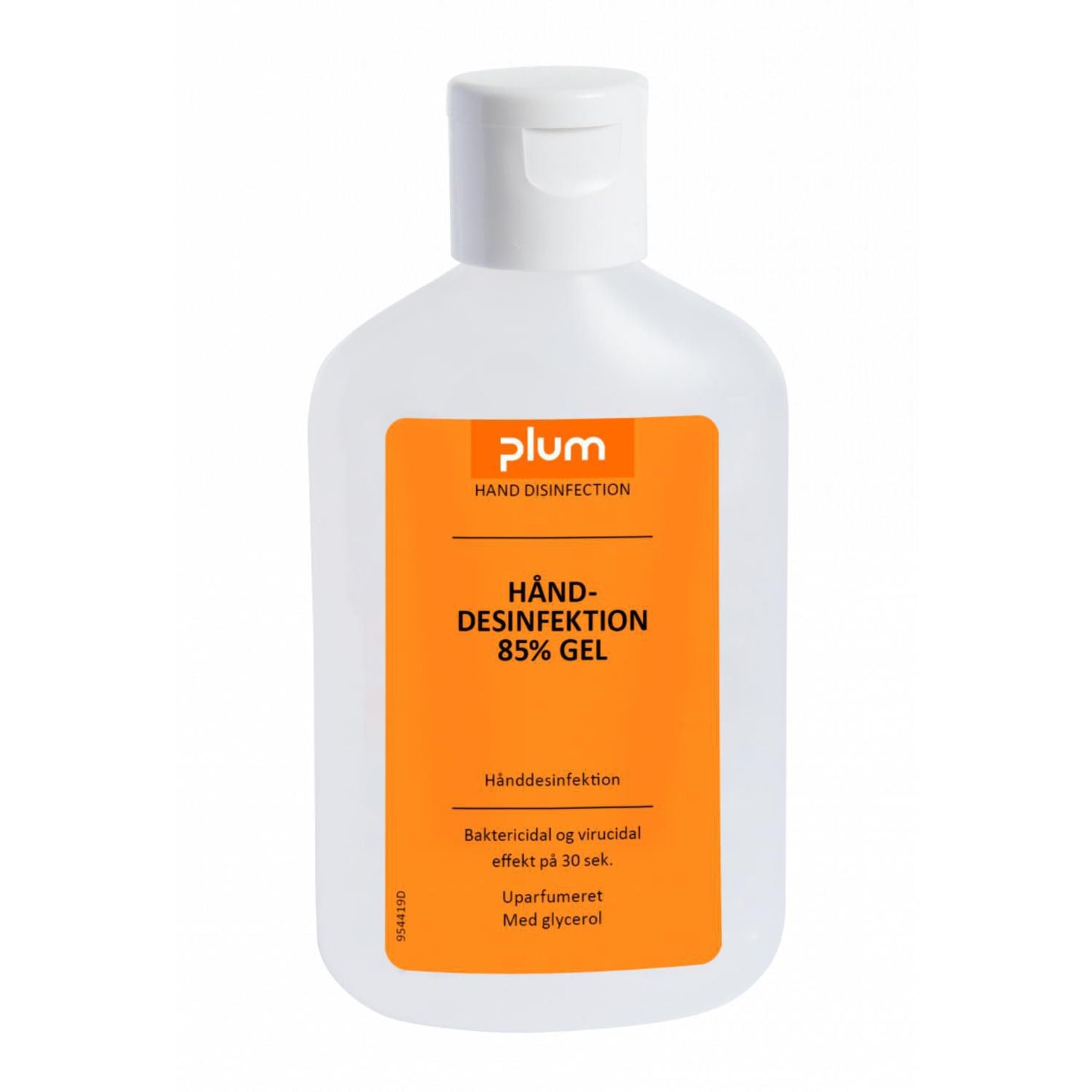 Hånddesinfektion Gel Plum 85% ethanol 120ml med Glycerol/Snaplåg uden Parfume,120 ml/fl