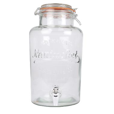 Glasbeholder 6ltr Ø19xB19xH33.5cm med taphane til kolde drikke,1 stk