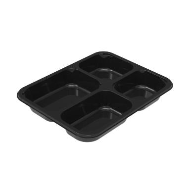 Bakke 4-rum C2227-4B rektangulær L227xB178xH30mm 700my CPET sort,344 stk/krt