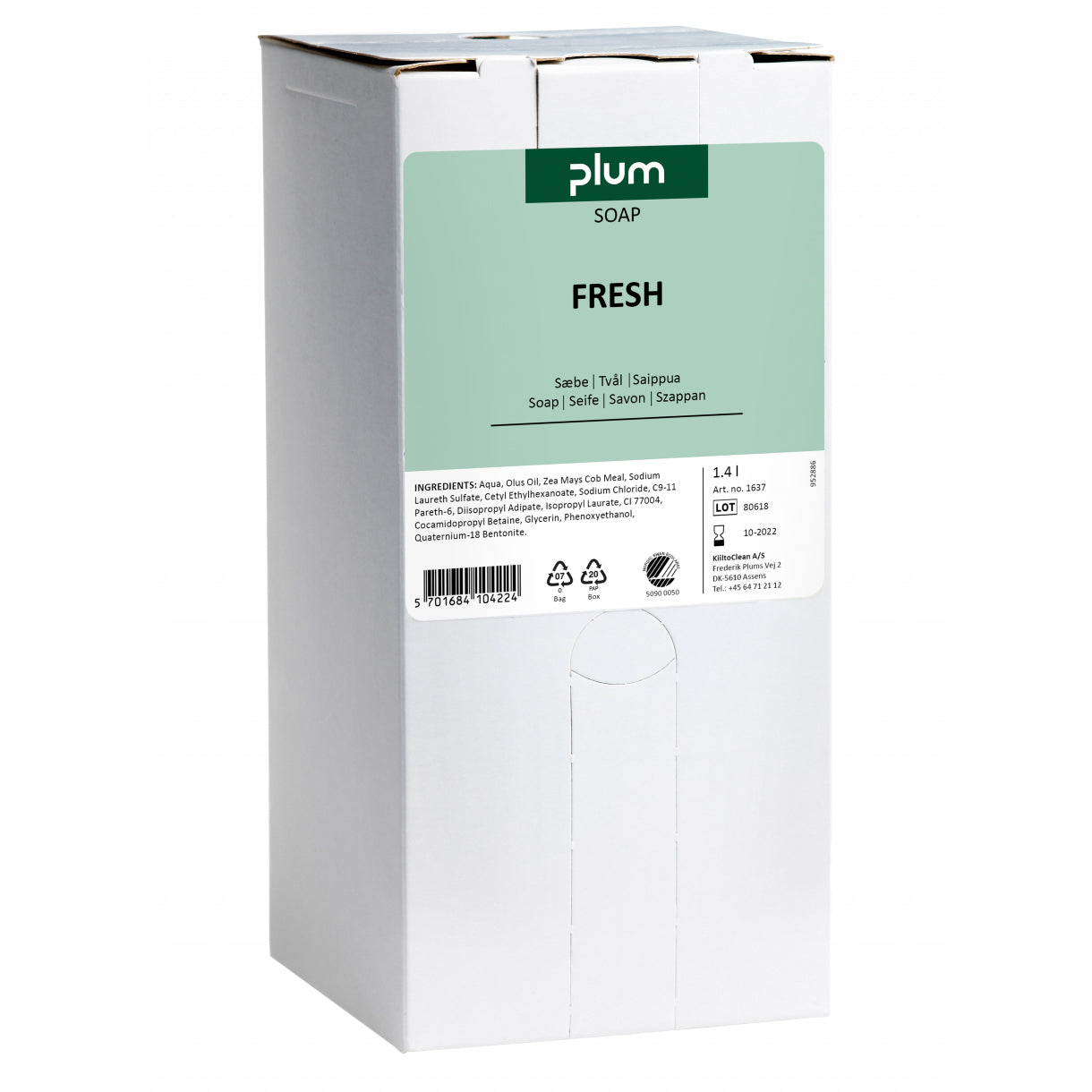 Cremesæbe Plum Fresh 1.4 ltr Svanemærket med Parfume til MultiPlum 2000 disp,1,4 ltr/ps